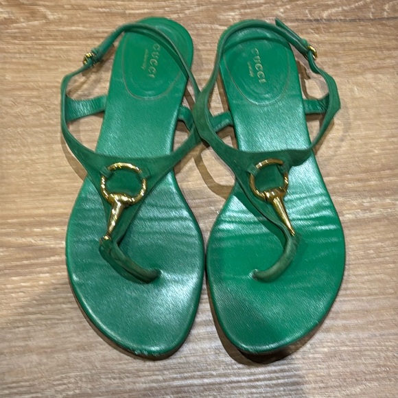 Gucci Green Suede Horsebit Sandals – Size [40] – Authentic” - Picture 2 of 9